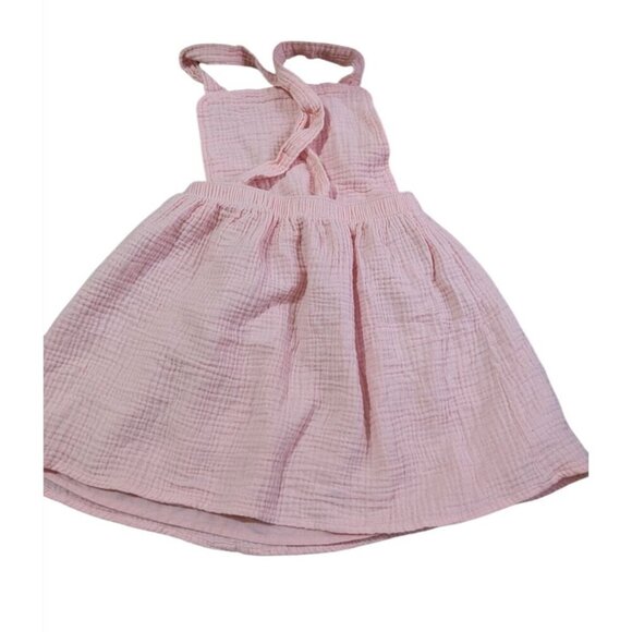 Girls Pink 5T Wonder Nation Sleeveless Cotton Dress With Pockets & Crisscross Ba - Picture 5 of 8